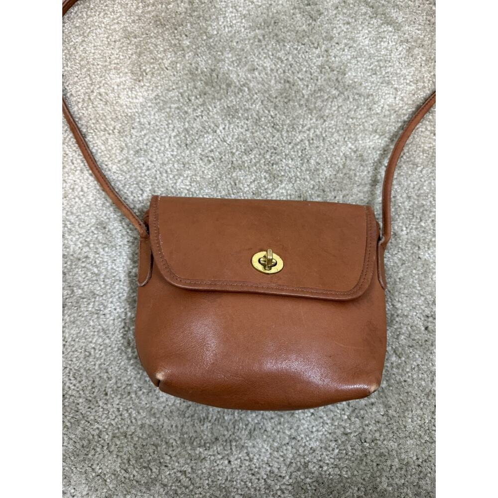 Vintage Coach Quincy British Tan Leather Crossbody Women's Shoulder Bag Purse - Picture 7 of 9